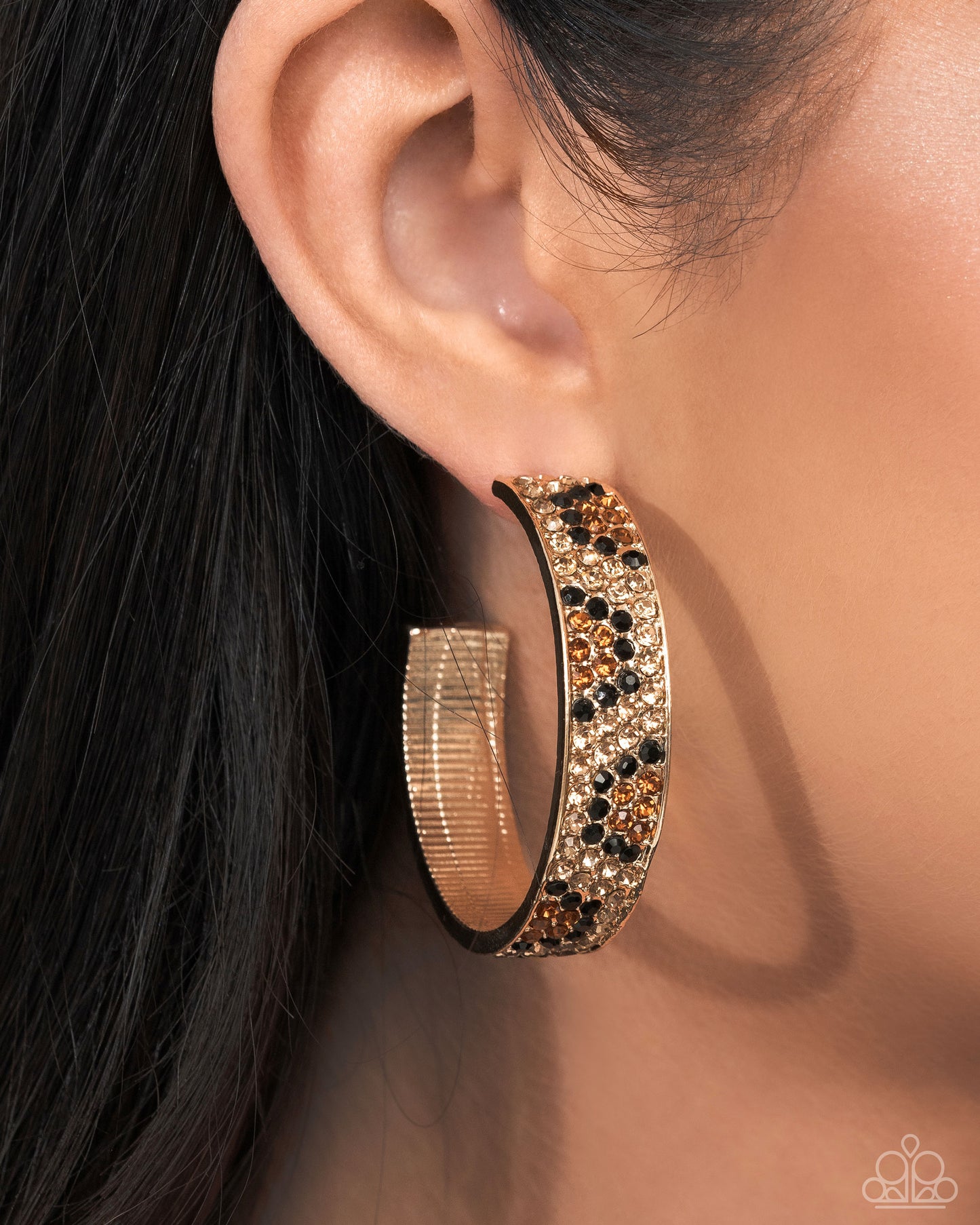 Cheetah Clique - Gold Paparazzi Earrings