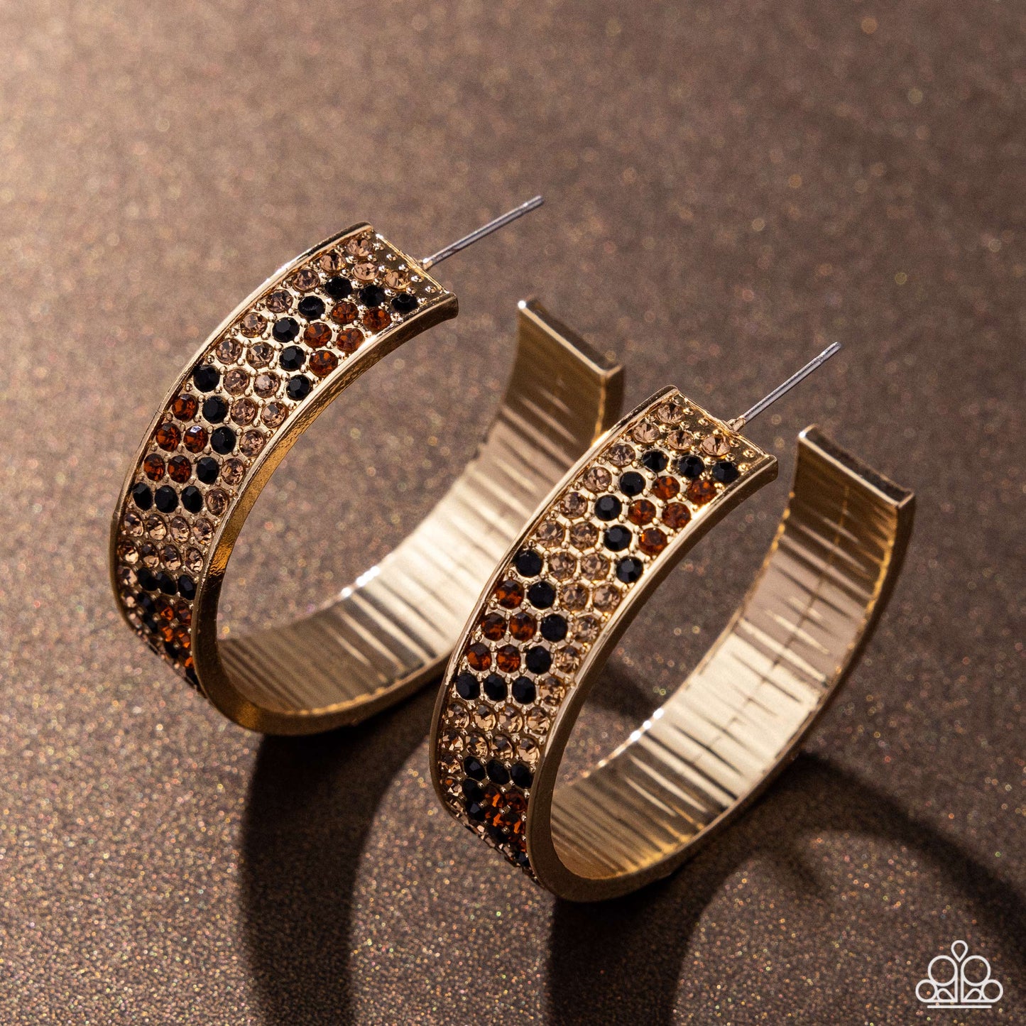 Cheetah Clique - Gold Paparazzi Earrings