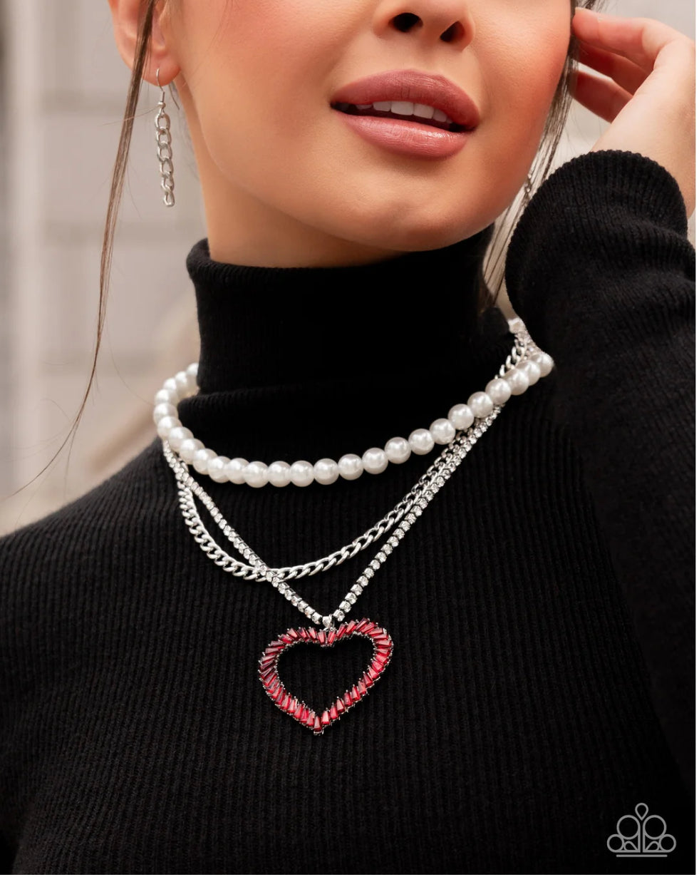 Paparazzi Y2K Year - Red Necklace (2024 Convention Exclusive)