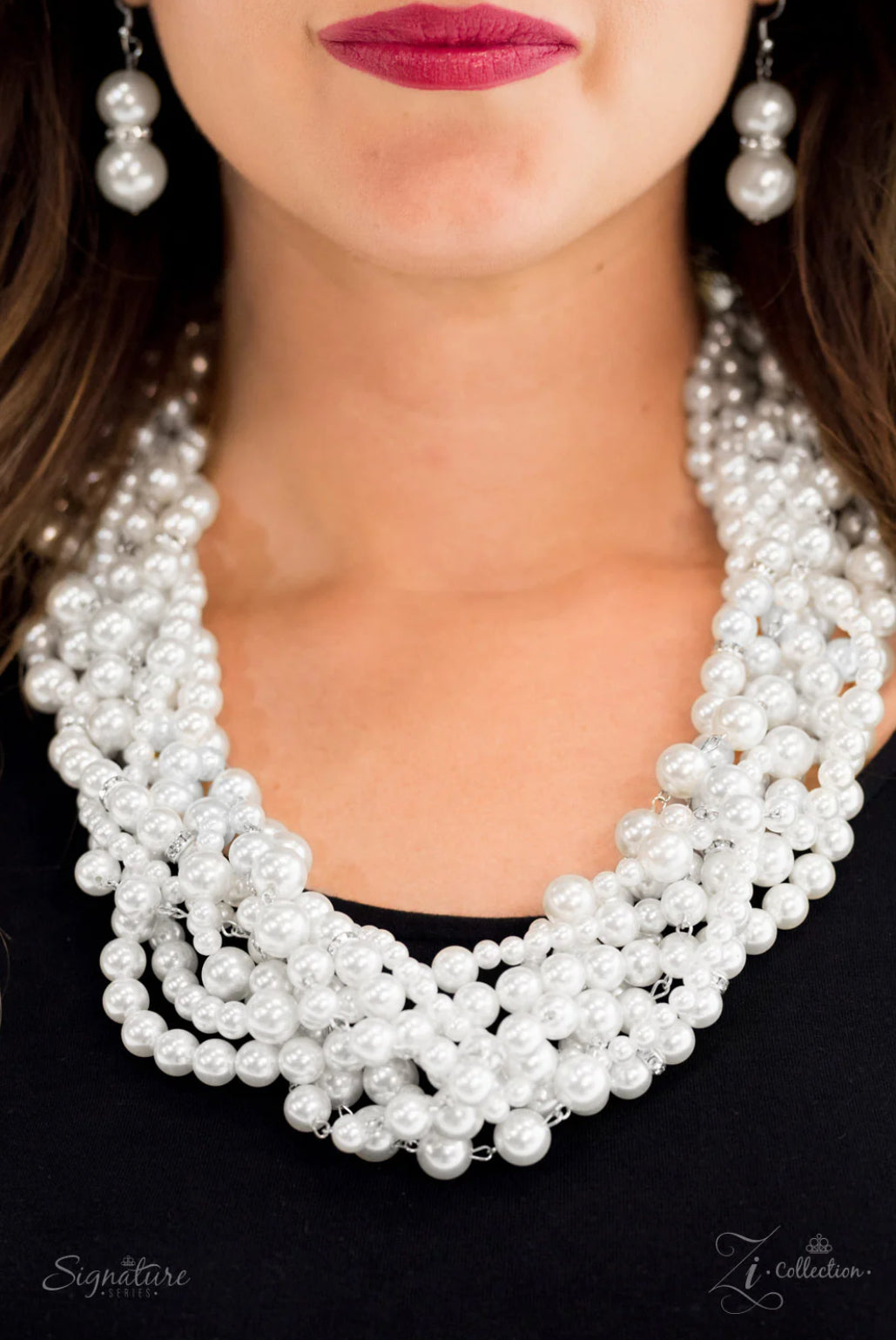 PAPARAZZI "THE STEVIE" WHITE NECKLACE & EARRING SET ZI COLLECTION