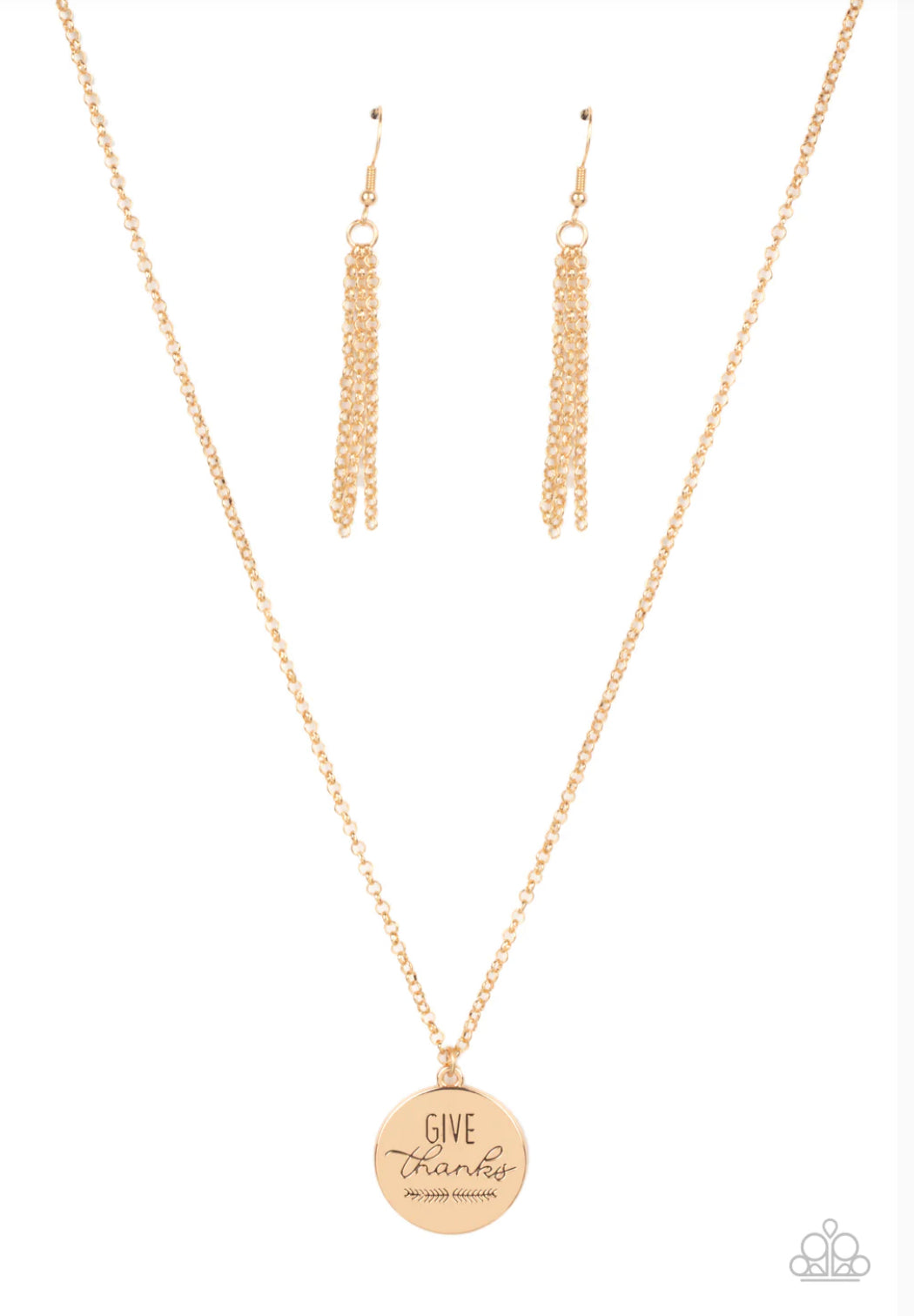 Give Thanks - Gold Necklace - Paparazzi Accessories