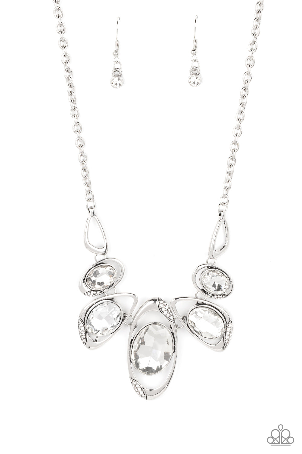 PAPARAZZI APRIL 2022 LIFE OF THE PARTY - HYPNOTIC TWINKLE - WHITE NECKLACE