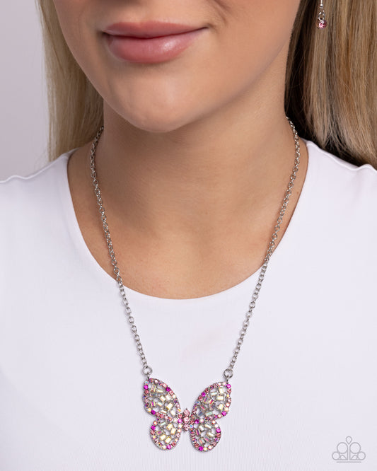 Aerial Academy - Pink Butterfly Necklace