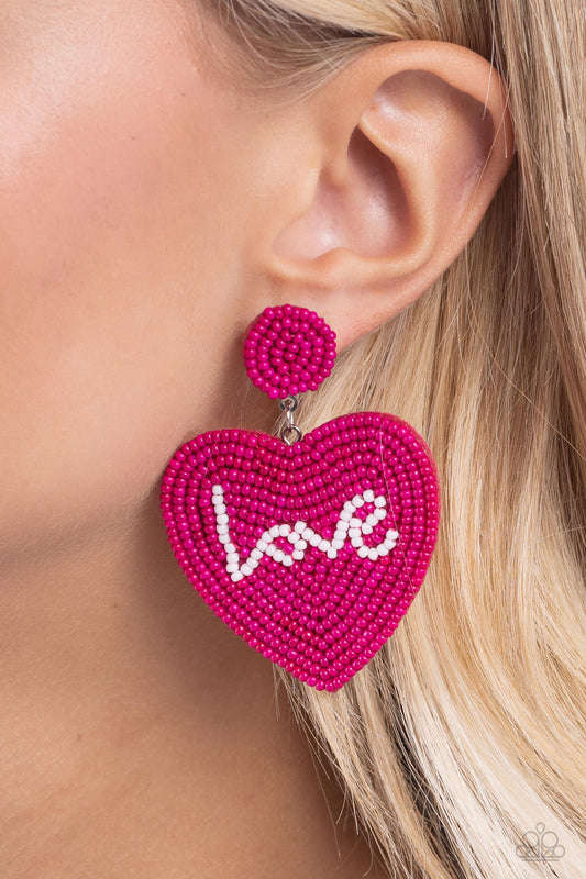 Sweet Seeds - pink - Paparazzi earrings