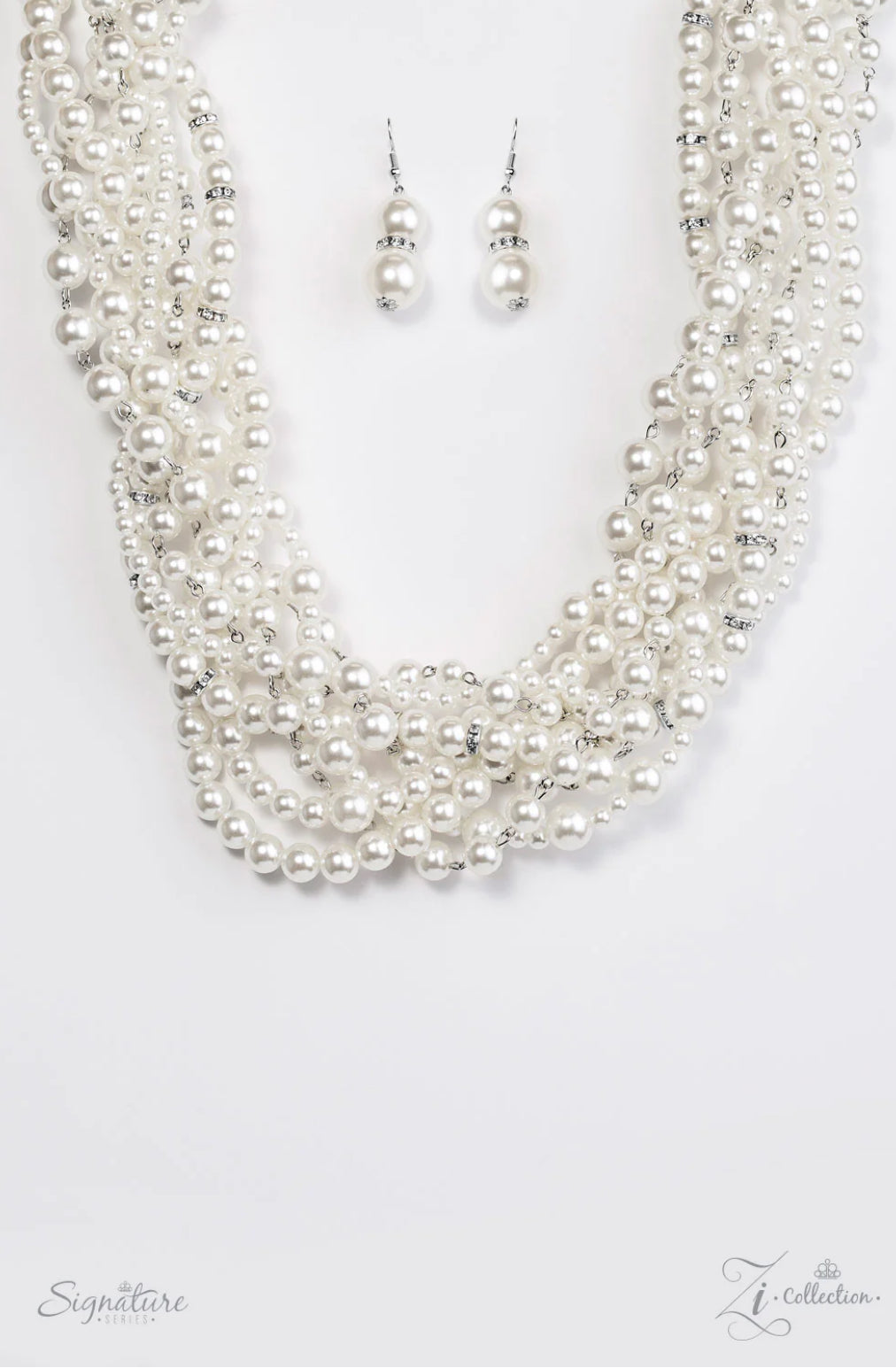 PAPARAZZI "THE STEVIE" WHITE NECKLACE & EARRING SET ZI COLLECTION