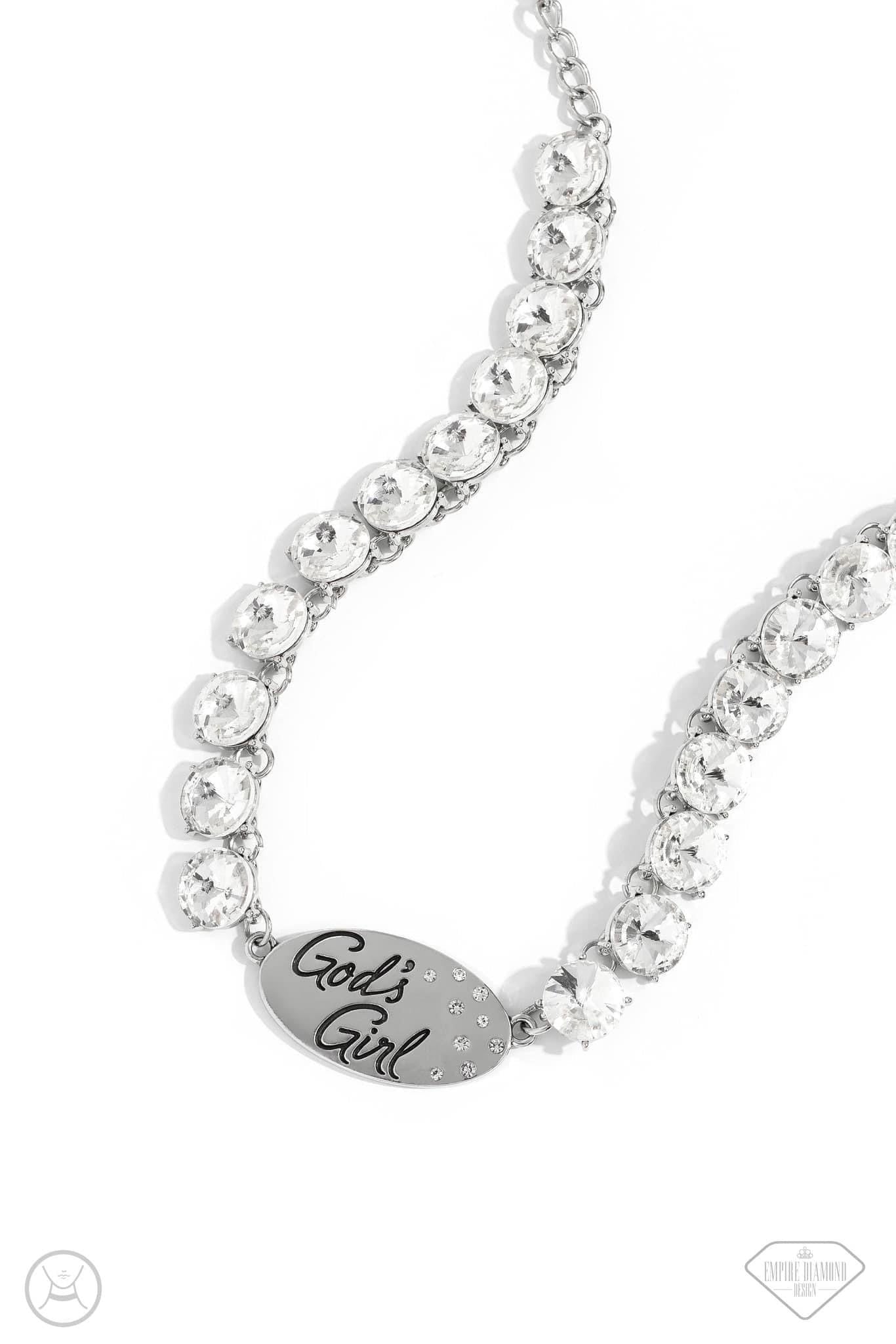 GODS GIRL - WHITE NECKLACE - EMPIRE DIAMOND EXCLUSIVE - PAPARAZZI