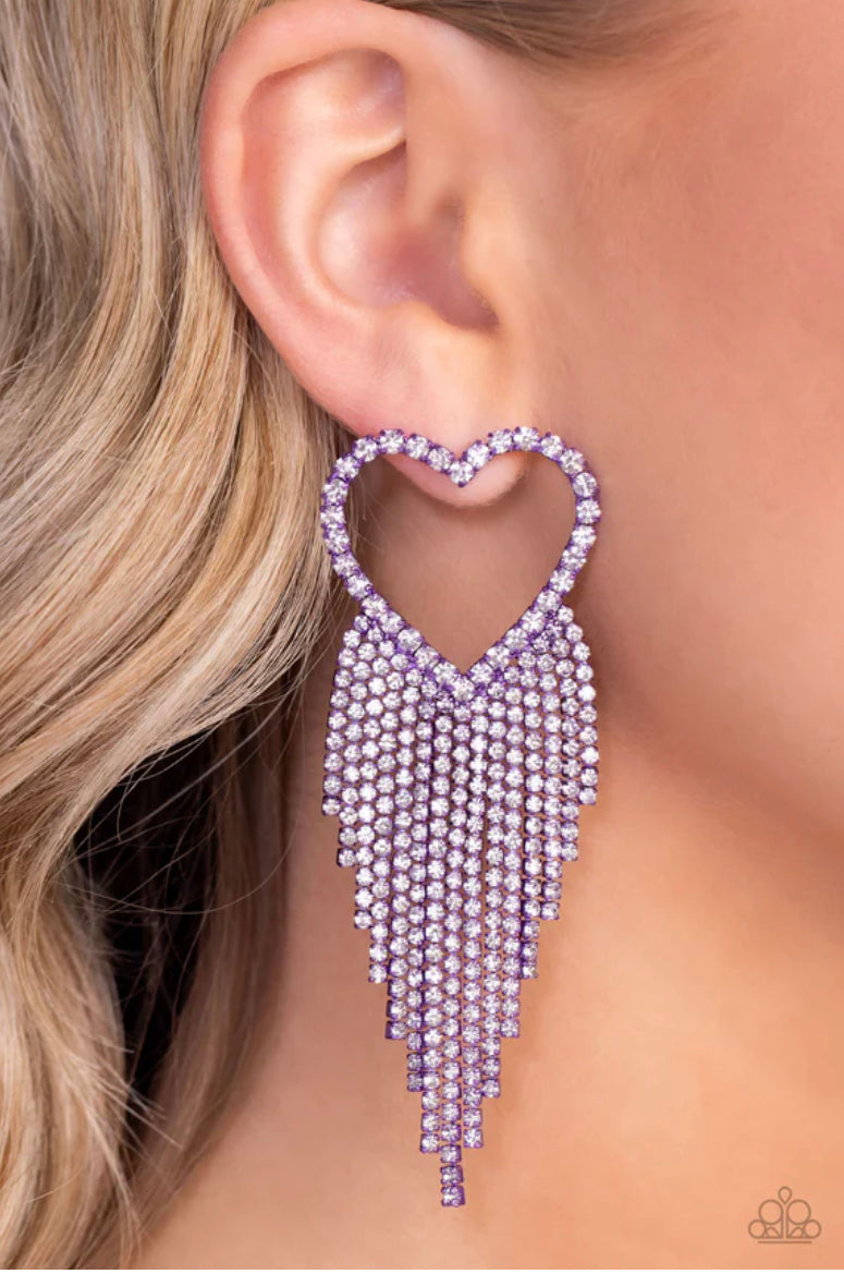 Sumptuous Sweethearts - Purple Earrings