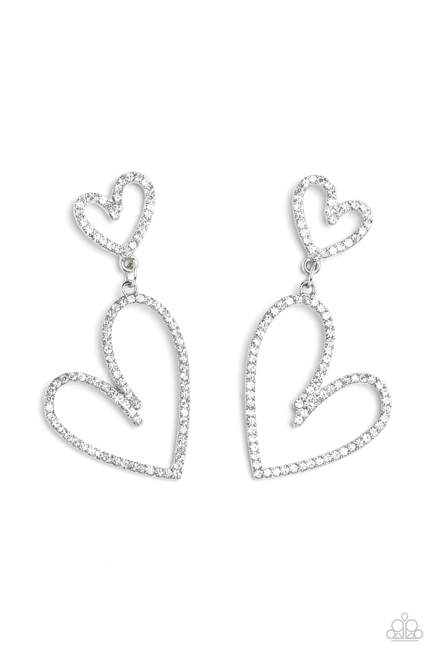 Doting Duo - White Heart Earrings