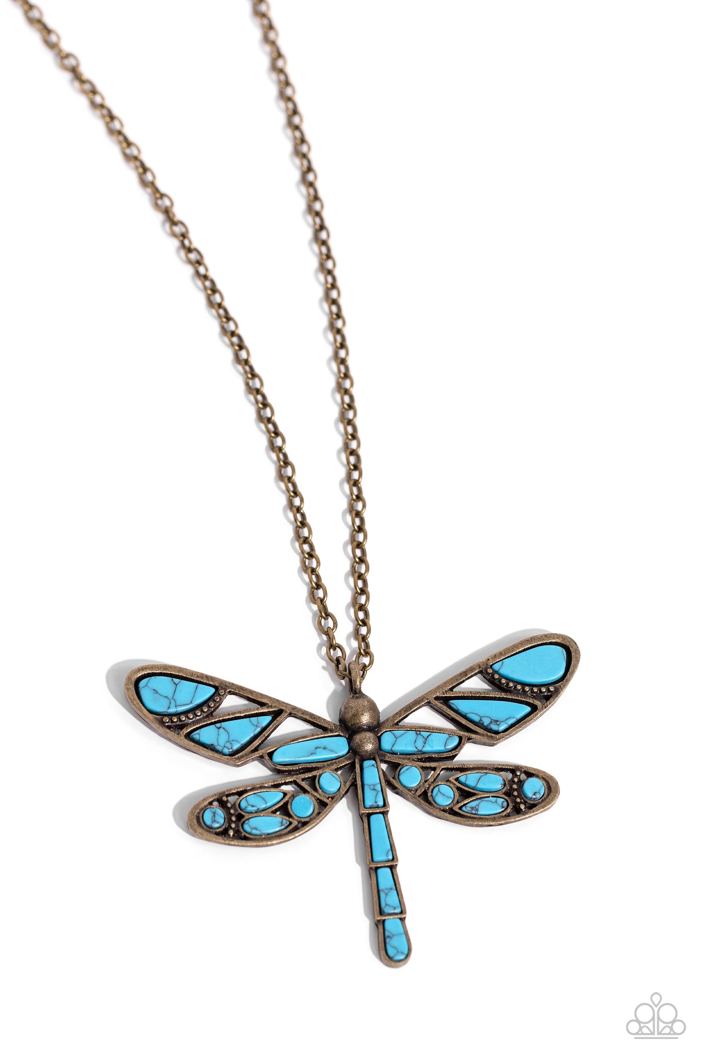 FLYING Low - Brass Dragonfly Necklace